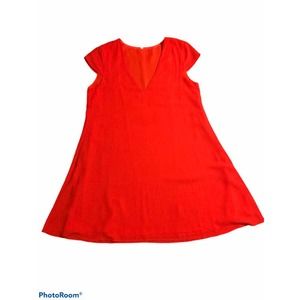 Red A-line Dress Sleeveless V-Neck Size Large